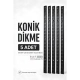 Raf Sanatı Konik Dikme 200 cm – Çift Sıra Delikli Modüler Mağaza Raf Profili Direği, 5 Adet