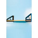 Raf Seti Siyah Renkli, 2 Adet Raf Ayağı + Dubel + Vida + 19,7 cm. x 70 cm. Mdf