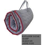 Rafadi Taşınabilir Katlanır Yatak Karavan Kamp Deprem Yatağı Otel Misafir Anne Yanı Yer Yatağı 90*190 Tek Kişilik - Antrasit - 90 x 190 cm