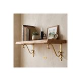 RafAks FERFORJE 13X19 CM MAT GOLD RAF ALTI 2'Lİ , RAF TUTUCU, METAL LÜX L AYAK, RAF DEMİRİ, BAĞLANTI ELEMANI- Ahşap dahil değildir