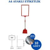 Rafburada 10 Adet Beyaz A4 Ördek Ayaklı Etiketi - Sepet, Stand, Teşhir, Askılık, Çerçeveli Etiketi