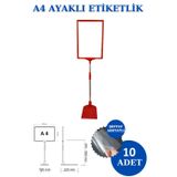 RafBurada 10 Adet Mavi A4 Ördek Ayaklı Fiyat Etiketi - Sepet, Stand, Teşhir, Askılık, Çerçeveli Fiyat Etiketi