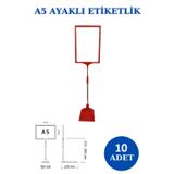 RafBurada 10 Adet Sarı A5 Ördek Ayaklı Fiyat Etiketi - Sepet, Stand, Teşhir, Askılık, Çerçeveli Fiyat Etiketi