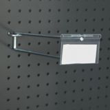 Rafburada 100 Adet Etiketli Delikli Panel Kancası - Aksesuar Kancası 25 Cm-3.00 cm - Gri