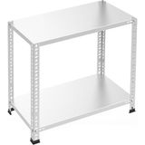 Rafburada 2 Katlı Galvaniz Çelik Raf - Depo, Arşiv, Kiler, Dosya, Market Rafı - 43x75 cm-50 cm-1.50 mm