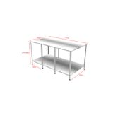 RafBurada 2 Katlı Galvaniz Paketleme Masası - Atölye, Depo, Hobi Çalışma Masası 177x93 cm-75 cm