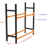 RafBurada 2 Katlı Lastik İstifleme Rafı, Mini Rack 40x90 cm-100 cm