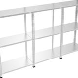 Rafburada 3 Katlı 3'lü Bitişik Galvaniz Çelik Raf. Depo, Dosya, Arşiv Rafı 0.70 mm 31x93 100 cm