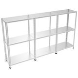 Rafburada 3 Katlı 3'lü Bitişik Galvaniz Çelik Raf. Depo, Dosya, Arşiv Rafı 0.70 mm 43x75 100 cm