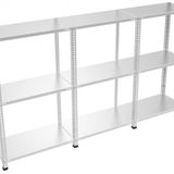 Rafburada 3 Katlı 3'lü Bitişik Galvaniz Çelik Raf. Depo, Dosya, Arşiv Rafı 1.00 Mm-31x93-100 Cm