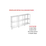 RafBurada 3 Katlı 3'lü Galvaniz Çelik Raf - Depo, Arşiv, Kiler, Dosya, Market Rafı 43x60 Cm-100 Cm-0.70 Mm