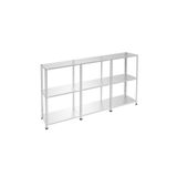 Rafburada 3 Katlı 3'lü Galvaniz Çelik Raf - Depo, Arşiv, Kiler, Dosya, Market Rafı - 59x93 cm-200 cm-1.00 mm