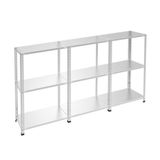 RafBurada 3 Katlı 3'lü Galvaniz Çelik Raf - Depo, Arşiv, Kiler, Dosya, Market Rafı