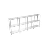 Rafburada ® 3 Katlı 4'lü Bitişik Galvaniz Çelik Raf. Depo, Dosya, Arşiv Rafı 0.70 Mm-43x372-100 Cm