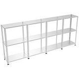Rafburada 3 Katlı 4'lü Bitişik Galvaniz Çelik Raf. Depo, Dosya, Arşiv Rafı 0.70 mm 43x93 100 cm