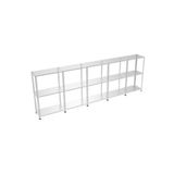 Rafburada 3 Katlı 5'li Bitişik Galvaniz Çelik Raf. Depo, Dosya, Arşiv Rafı 1.00 Mm-31x93-100 Cm