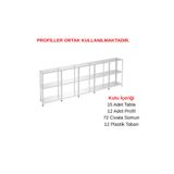 Rafburada 3 Katlı 5'li Galvaniz Çelik Raf - Depo, Arşiv, Kiler, Dosya, Market Rafı - 31x60 cm-50 cm-0.70 mm