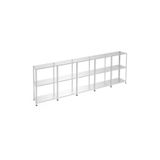 Rafburada 3 Katlı 5'li Galvaniz Çelik Raf - Depo, Arşiv, Kiler, Dosya, Market Rafı - 59x75 cm-200 cm-1.00 mm