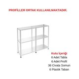 Rafburada 3 Katlı Duble Galvaniz Çelik Raf - Depo, Arşiv, Kiler, Dosya, Market Rafı - 31x93 cm-50 cm-0.70 mm