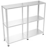 Rafburada 3 Katlı Duble Galvaniz Çelik Raf - Depo, Arşiv, Kiler, Dosya, Market Rafı - 43x75 cm-250 cm-1.50 mm