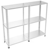 Rafburada 3 Katlı Duble Paslanmaz Krom Raf Inox Soğuk Oda Rafı Buzhane Rafı Mutfak Banyo Islak Zemin Rafı Akvaryum Rafı - 43x93 cm-100 cm-0.70 mm - Gri