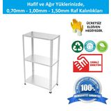 Rafburada® 3 Katlı Galvaniz Çelik Raf. Depo, Arşiv, Dosya Rafı 1.50 Mm-31x93-100 Cm