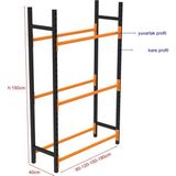 RafBurada 3 Katlı Lastik İstifleme Rafı, Mini Rack