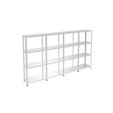 RafBurada 4 Katlı 4'lü Galvaniz Çelik Raf - Depo, Arşiv, Kiler, Dosya, Market Rafı 43x60 Cm-150 Cm-1.50 Mm