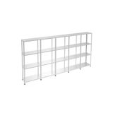 Rafburada 4 Katlı 5'li Galvaniz Çelik Raf - Depo, Arşiv, Kiler, Dosya, Market Rafı - 31x60 cm-150 cm-0.70 mm