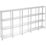 Rafburada 4 Katlı 5'li Galvaniz Çelik Raf - Depo, Arşiv, Kiler, Dosya, Market Rafı - 59x75 cm-100 cm-1.00 mm