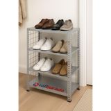 RafBurada 4 Katlı Galvaniz Tel Kafesli Çelik Ayakkabılık Rafı 31x75x75 cm 31x75 cm