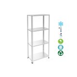 Rafburada 4 Katlı Paslanmaz Krom Raf - Inox Soğuk Oda Rafı, Buzhane Rafı - 31x93 cm-150 cm-0.70 mm
