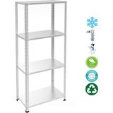 Rafburada 4 Katlı Paslanmaz Krom Raf - Inox Soğuk Oda Rafı, Buzhane Rafı - 43x93 cm-200 cm-0.70 mm