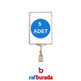 RafBurada 5 Adet Sarı A5 Mandallı Fiyat Etiketi - Sepet, Stand, Teşhir, Askılık, Çerçeveli Fiyat Etiketi