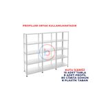 Rafburada 5 Katlı 3'lü Galvaniz Çelik Raf - Depo, Arşiv, Kiler, Dosya, Market Rafı - 31x75 cm-200 cm-1.00 mm