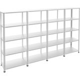 Rafburada 5 Katlı 4'lü Galvaniz Çelik Raf - Depo, Arşiv, Kiler, Dosya, Market Rafı - 59x93 cm-100 cm-1.00 mm