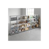 Rafburada 5 Katlı 5'li Galvaniz Çelik Raf - Depo, Arşiv, Kiler, Dosya, Market Rafı - 31x60 cm-150 cm-0.70 mm