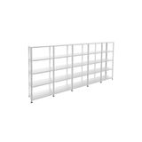 Rafburada 5 Katlı 5'li Galvaniz Çelik Raf - Depo, Arşiv, Kiler, Dosya, Market Rafı - 31x60 cm-200 cm-1.00 mm