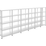 Rafburada 5 Katlı 6'lı Galvaniz Çelik Raf - Depo, Arşiv, Kiler, Dosya, Market Rafı - 31x75 cm-250 cm-0.70 mm
