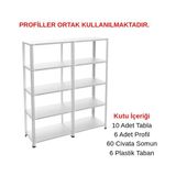 Rafburada 5 Katlı Duble Galvaniz Çelik Raf - Depo, Arşiv, Kiler, Dosya, Market Rafı - 43x93 cm-100 cm-1.00 mm