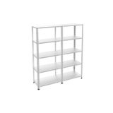 Rafburada 5 Katlı Duble Galvaniz Çelik Raf - Depo, Arşiv, Kiler, Dosya, Market Rafı - 59x75 cm-200 cm-1.00 mm