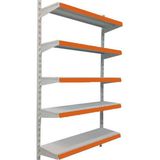 Rafburada 5 Katlı Duvara Monte, Standart Market Rafı - Mavi-30x75 cm - Bej