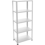 Rafburada 5 Katlı Galvaniz Çelik Raf - Depo, Arşiv, Kiler, Dosya, Market Rafı - 59x75 cm-300 cm-1.00 mm