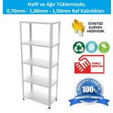 Rafburada 5 Katlı Galvaniz Çelik Raf. Depo, Kiler, Dosya Rafı 1.50 Mm-59x93-150 Cm