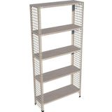 RafBurada ® 5 Katlı Galvaniz Tel Kafes Çelik Raf. Dekoratif Raf 43x60x150cm
