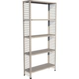 Rafburada 5 Katlı Galvaniz Tel Kafes Çelik Raf - Dekoratif Raf - 43x75 cm-200 cm