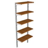 Rafburada 5 Katlı Kitaplık. Ahşap Duvar Rafı. Dekoratif Raf. Meşe-30x60