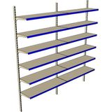 Rafburada 6 Katlı 2'li Duvara Monte - Standart Market Rafı - Turuncu-30x75 cm - Bej
