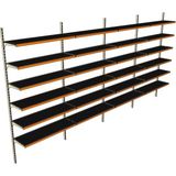 Rafburada 6 Katlı 4'lü Duvara Monte - Standart Market Rafı - Mavi-40x95 cm - Bej