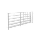 Rafburada 6 Katlı 5'li Galvaniz Çelik Raf - Depo, Arşiv, Kiler, Dosya, Market Rafı - 31x93 cm-200 cm-1.00 mm